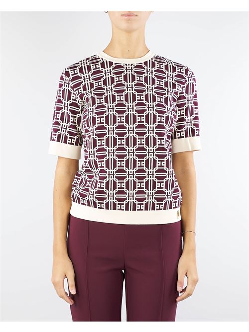 Maglia logo in viscosa jacquard Elisabetta Franchi ELISABETTA FRANCHI | Maglia | MK19B47E2CI8